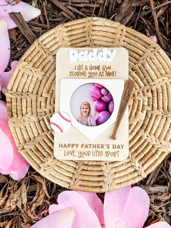 Baseball Fridge Magnetic Picture Frame for wholesale by Hazel + Bloom Co