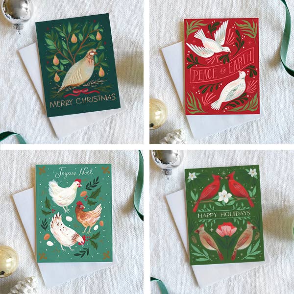 Emilie Simpson Art & Design - Wholesale Christmas Card - Birds of Christmas Card Set5