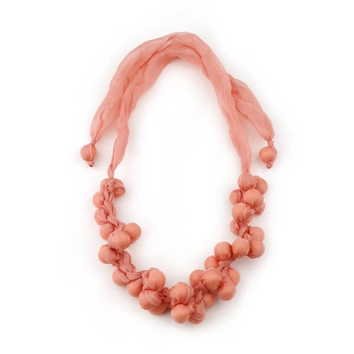 🌺 Braided fabric necklace with wrapped beads 🌺 for wholesale by Miss Minna