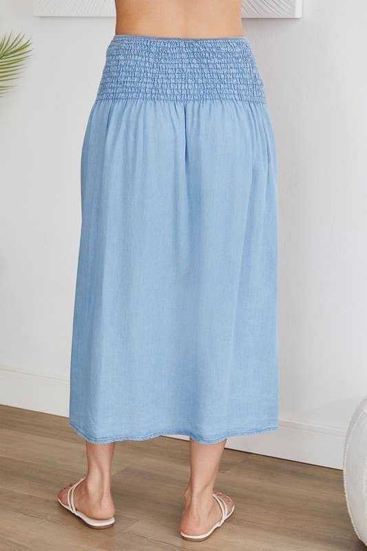 VENTI6 – wholesale Kjol - Dam – RÖKIG MIDIKJOL MED MIDJA (68884)2