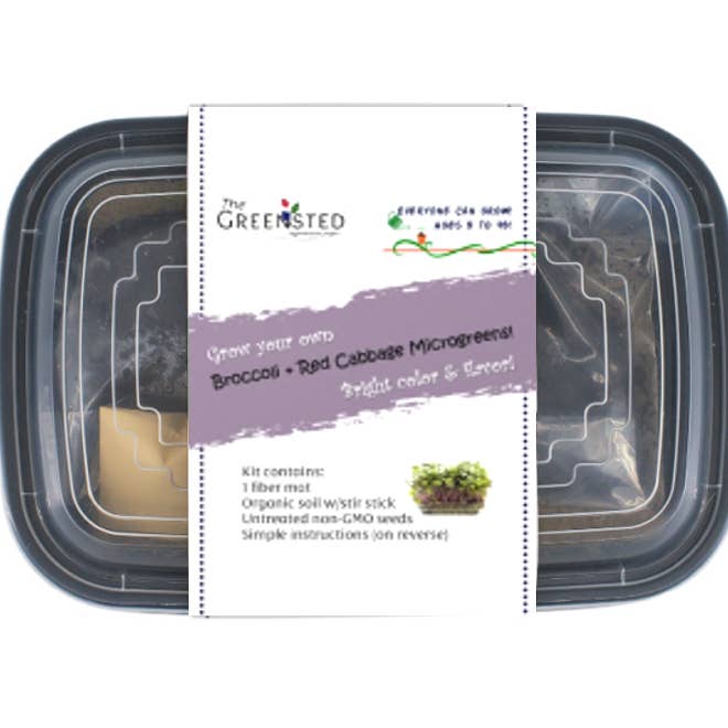 The Greensted - Wholesale Plant Seeds - Microgreens Grow Kit - Broccoli + Red Cabbage0