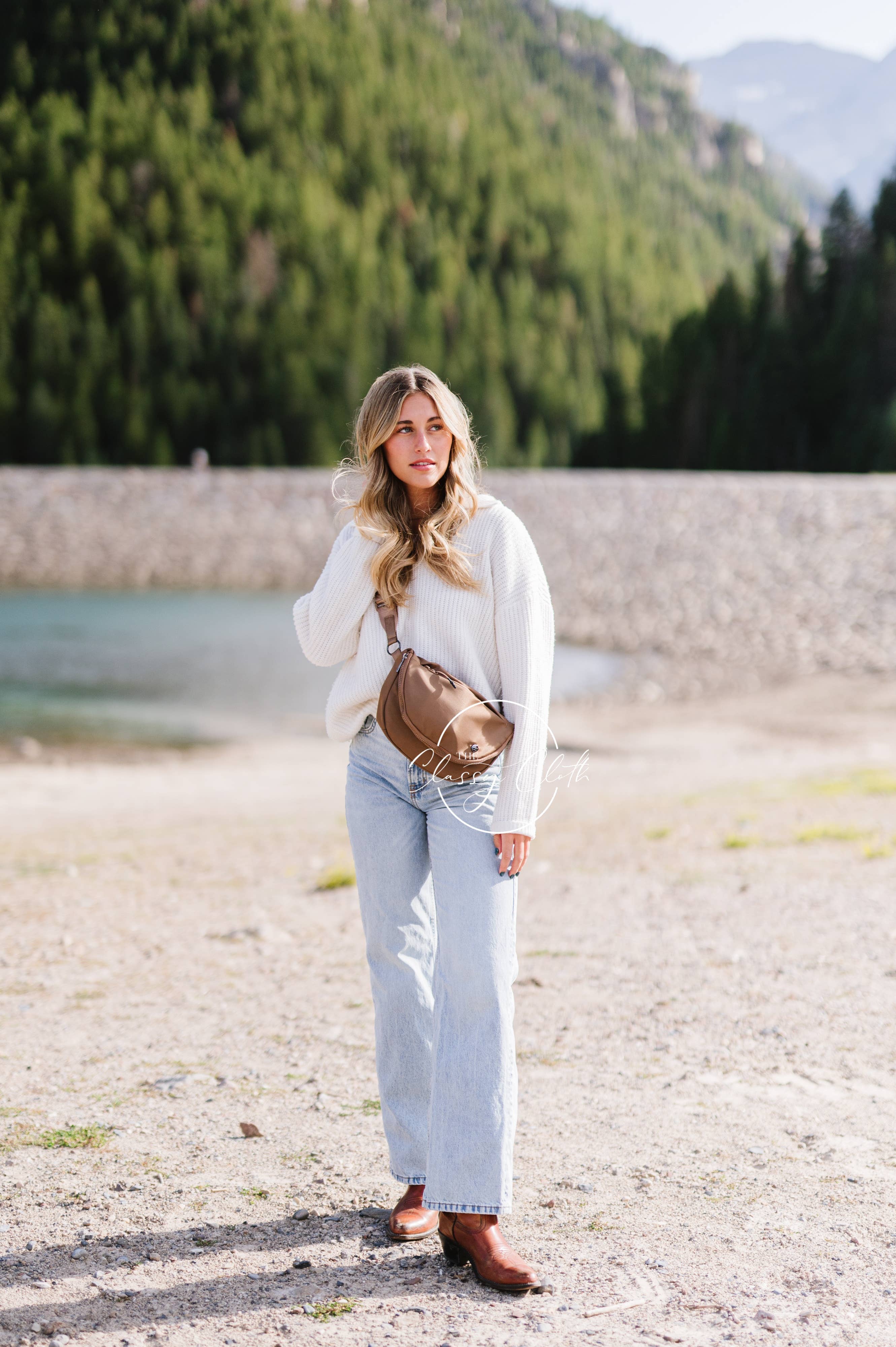 The Classy Cloth WS – wholesale Belt bag – Women’s – Margot Moon Belt Bag - Mocha RTS11