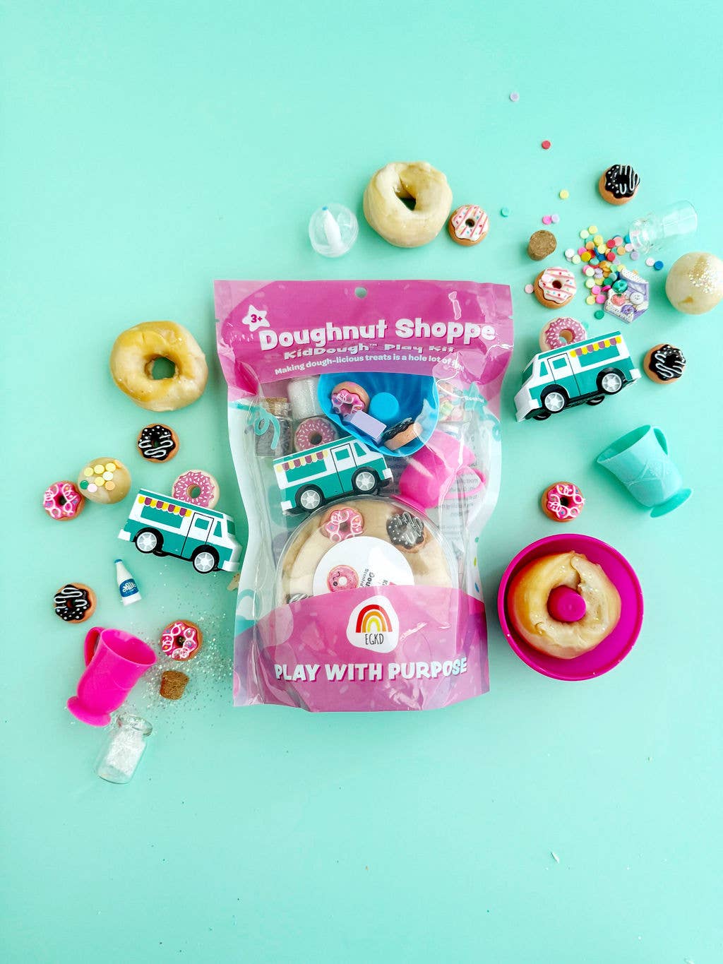 Earth Grown KidDoughs (KidDoughs by EGKD) - Wholesale Putty/Slime - Kids - Doughnut Shoppe KidDough Play Kit