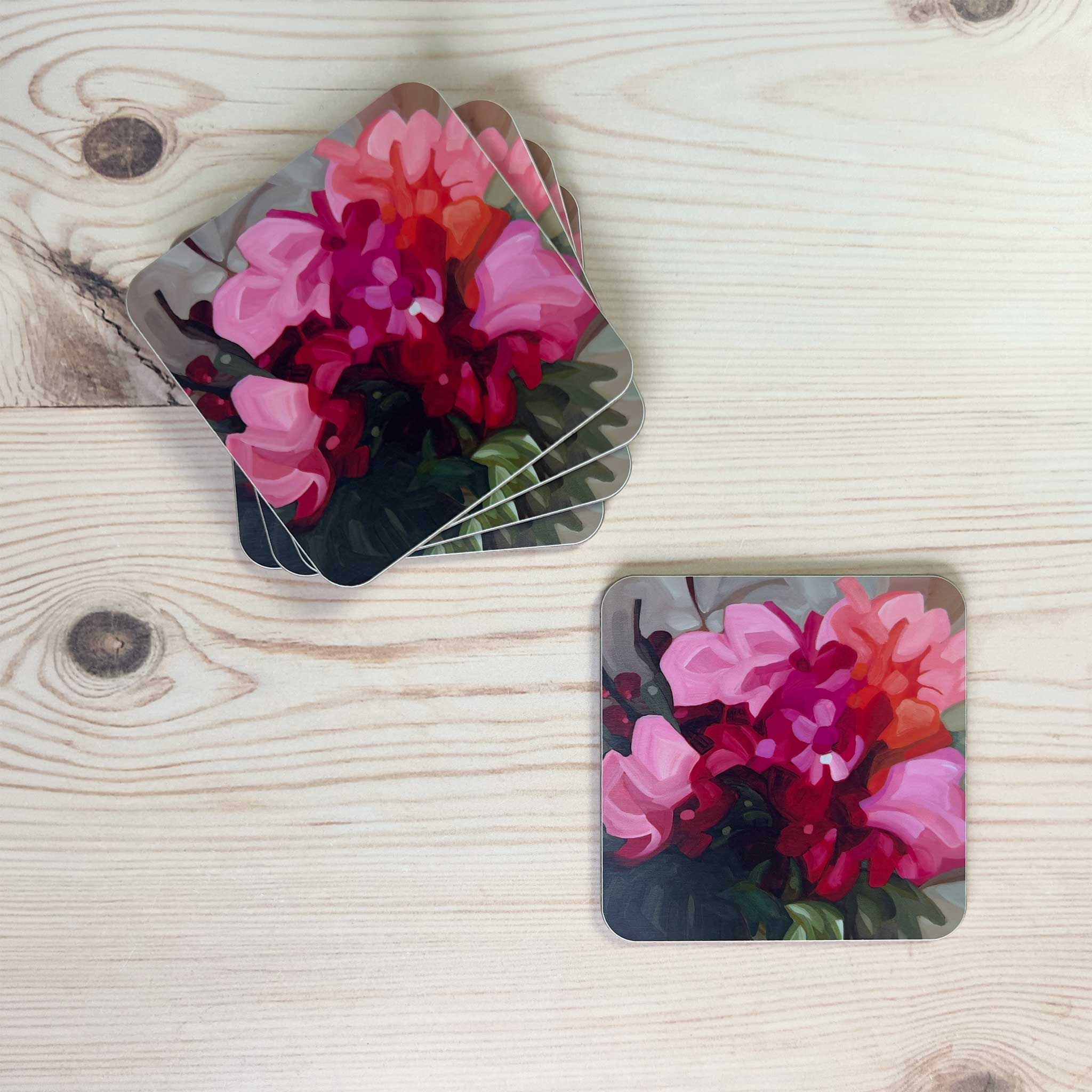 Susannah Bleasby Art - Wholesale Coasters - Coaster | Pink Wildflowers | Harper1