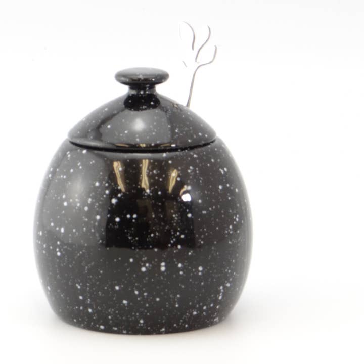 Sugar Bowl Speckled Black Glaze for wholesale by Peter Bowen Art