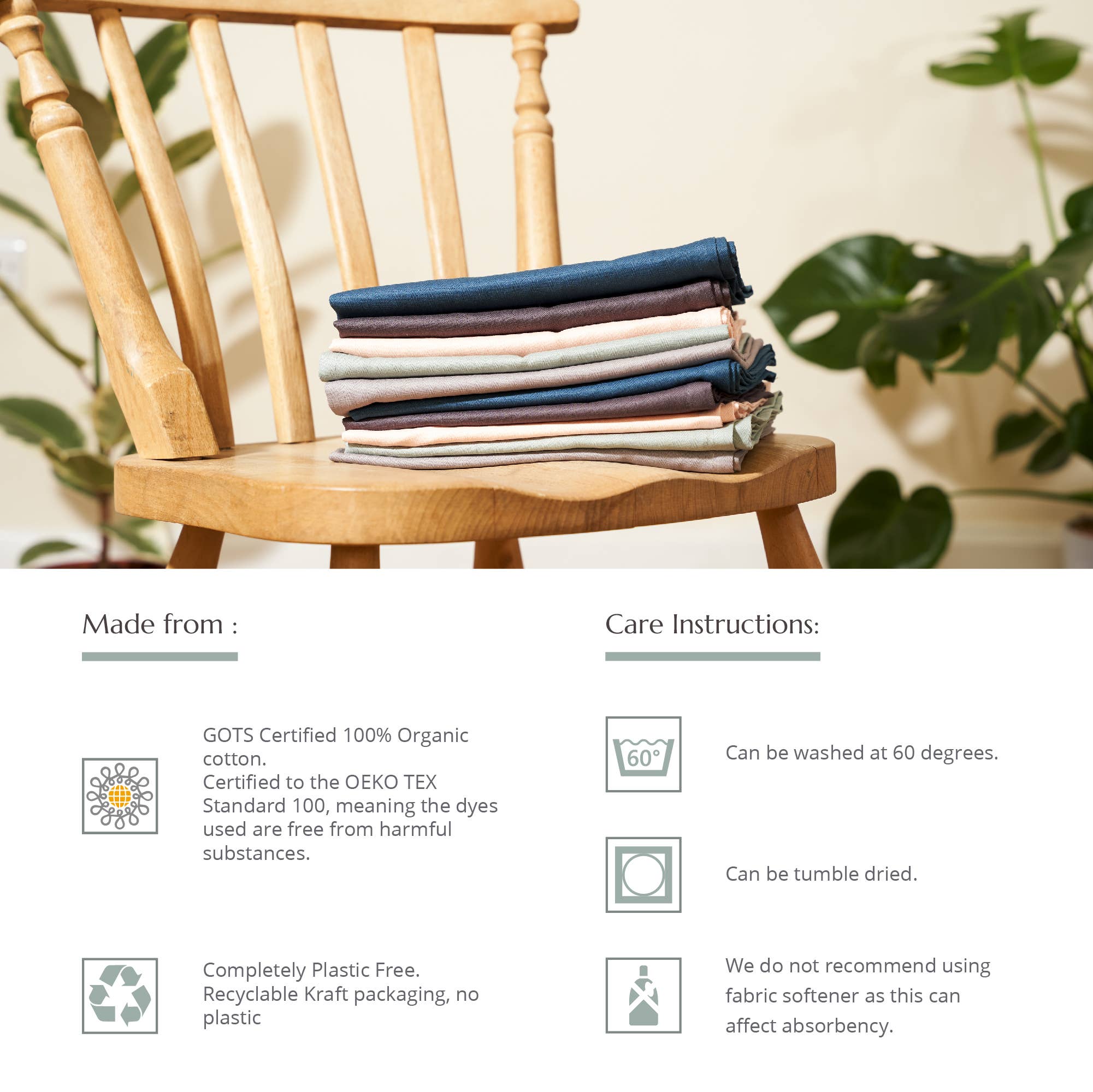 Wild and Stone - Wholesale Tea Towel - Organic Cotton Tea Towel | Herringbone Weave7