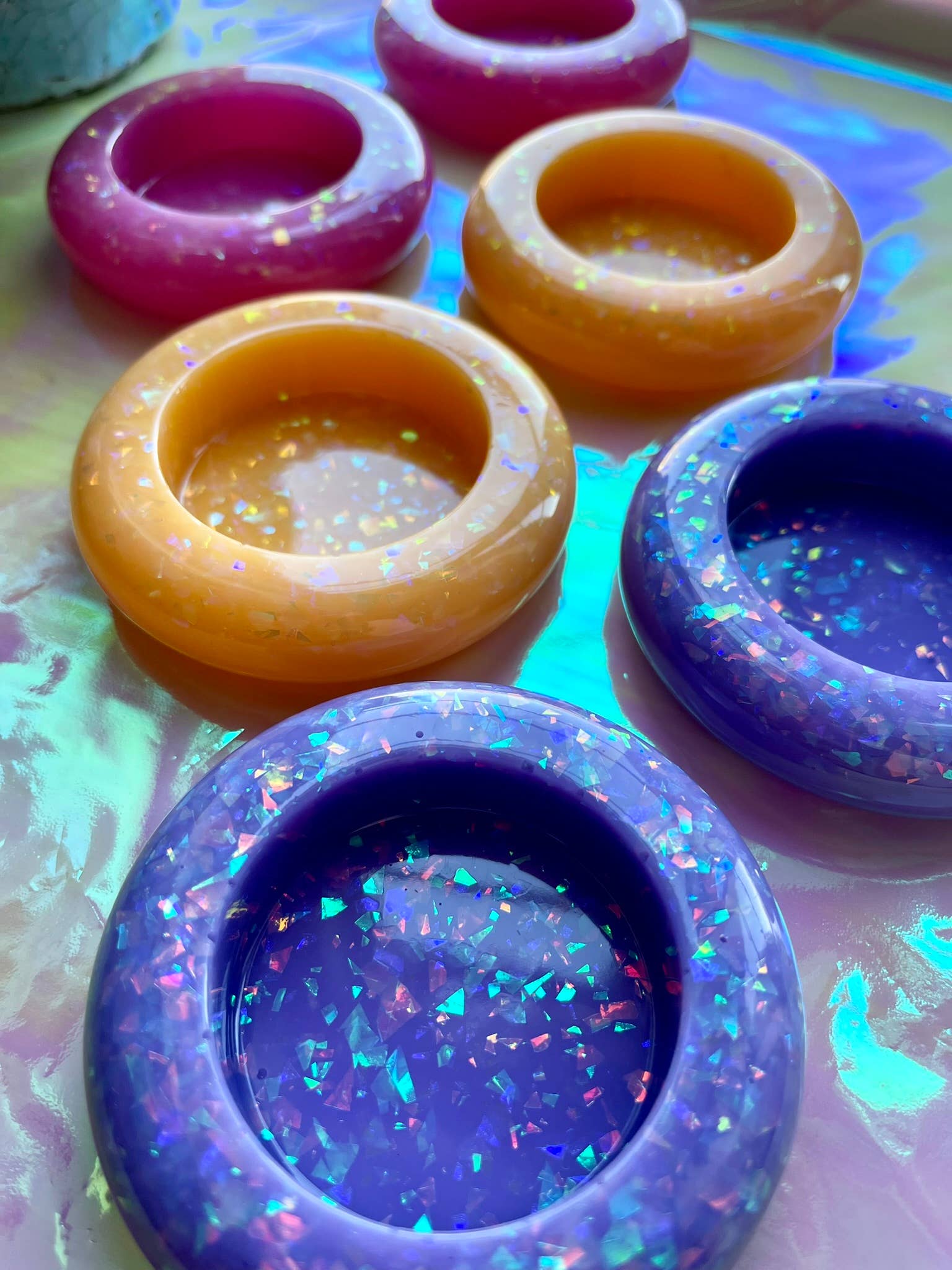 Prescription Resin - Wholesale Jewelry Dish - RESIN ROUND TRINKET BOWL | x 6 MIXED ASSORTMENT6