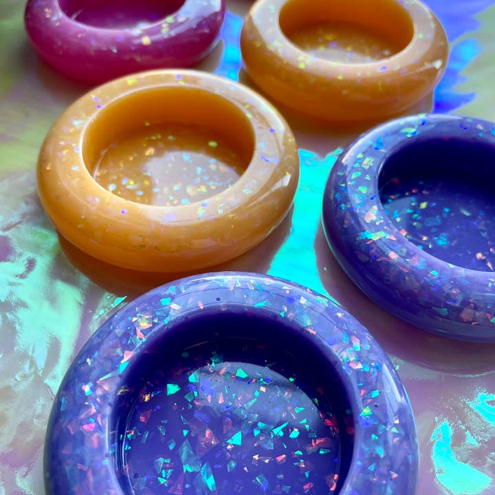 Prescription Resin - Wholesale Jewelry Dish - RESIN ROUND TRINKET BOWL | x 6 MIXED ASSORTMENT6