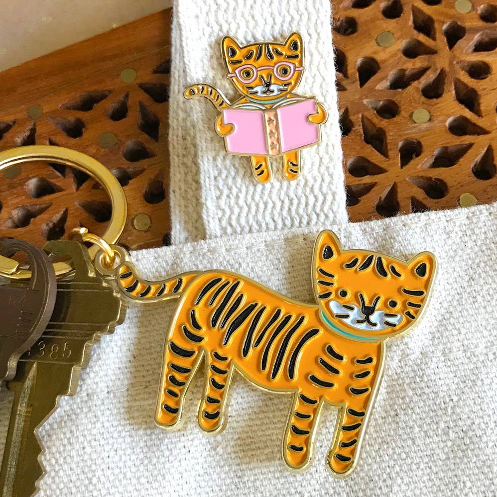 Night Owl Paper Goods - Wholesale Keychain – Women's - Lil' Tiger Enamel Keychain2