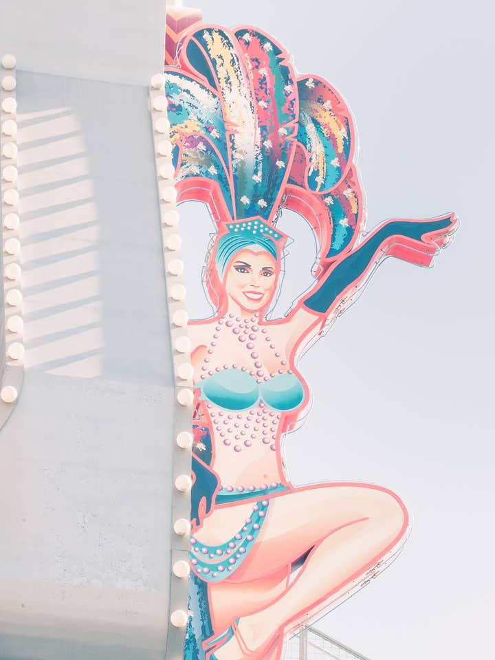 Las Vegas, Nevada Print: Fremont Street Showgirl Sign for wholesale by JHK Photography Studio