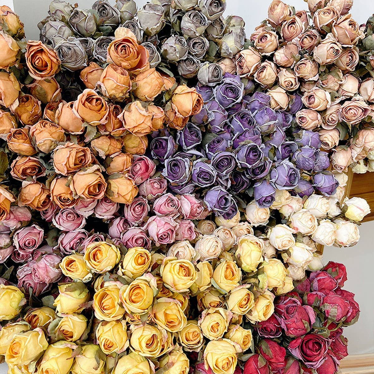 ACCITY - Wholesale Artificial Flowers - High-End Burnt Edge Rose Bouquet for Table Decor_CWMM658813