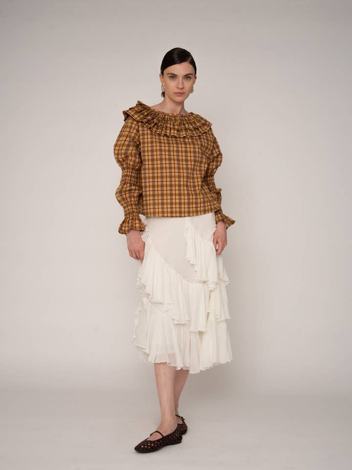 CARMEN SAYS - Wholesale Blouse - Women's - Tartine Plaid Print Blouse5