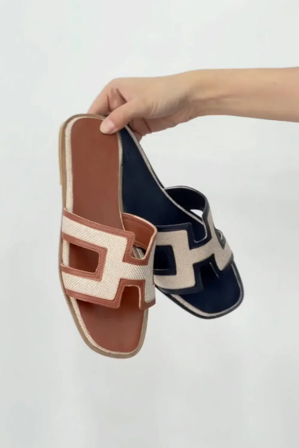 TAN FAUX LEATHER DESIGNER STRAP SANDALS for wholesale on Faire1