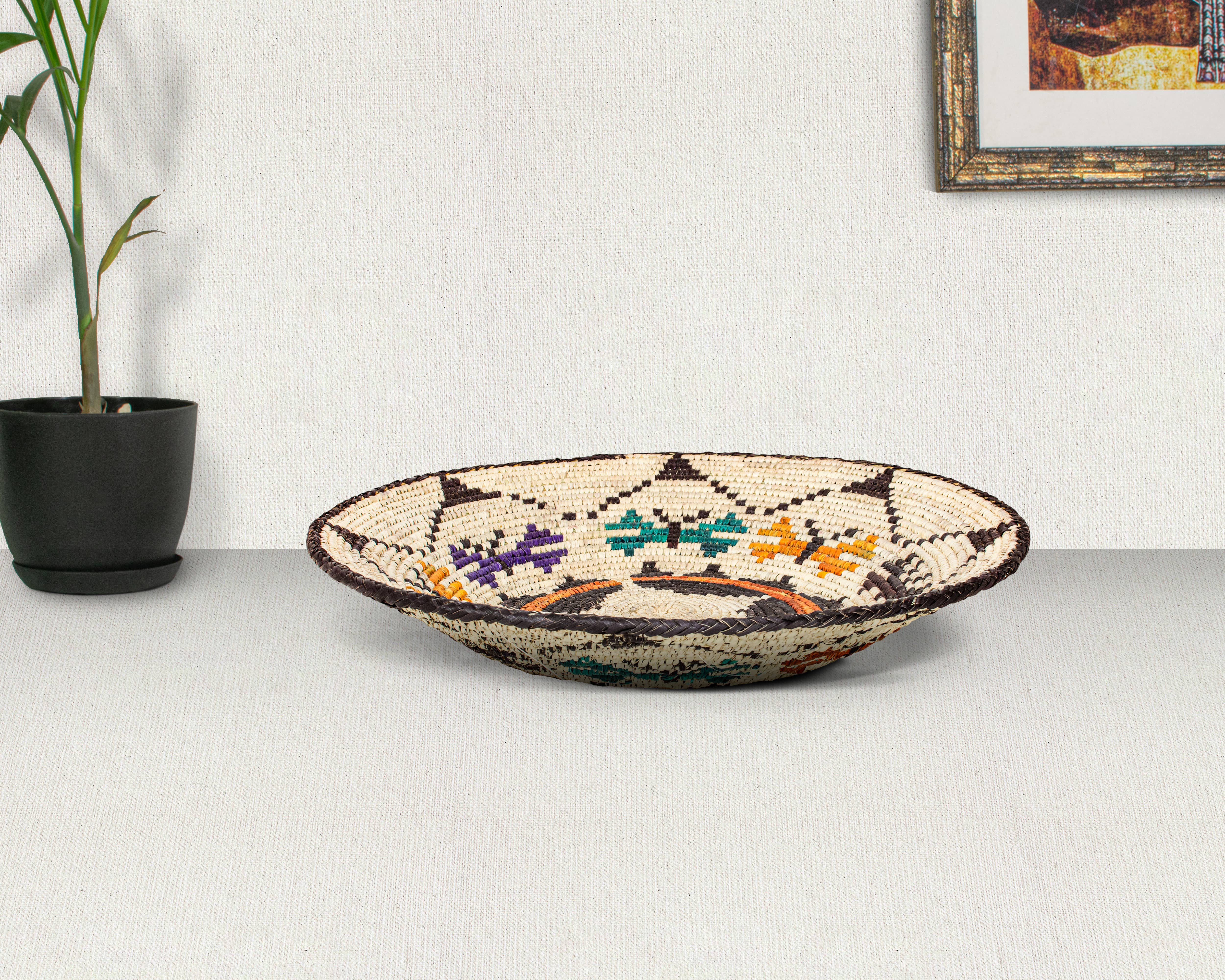 ArtisanalEmporiumLLC - Wholesale Wall Accent - 14" Handwoven Dancing Butterflies Bowl for Wall Basket Decor3