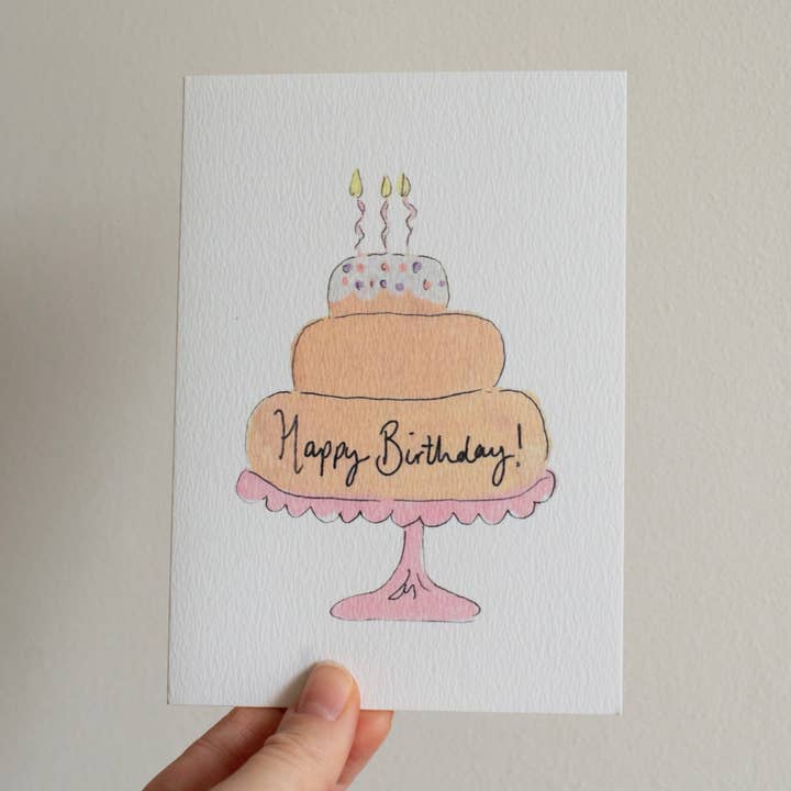 'Happy Birthday' Blush Kagekort for engroshandel hos Rosetta