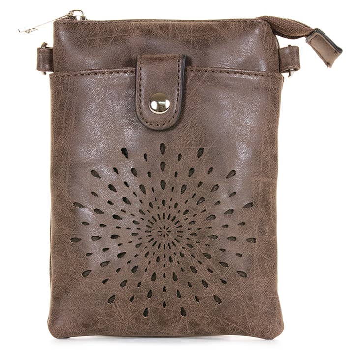 22 Tote - Wholesale Crossbody Bag - Women's - Laser Starburst Cell Phone Crossbody Wristlet