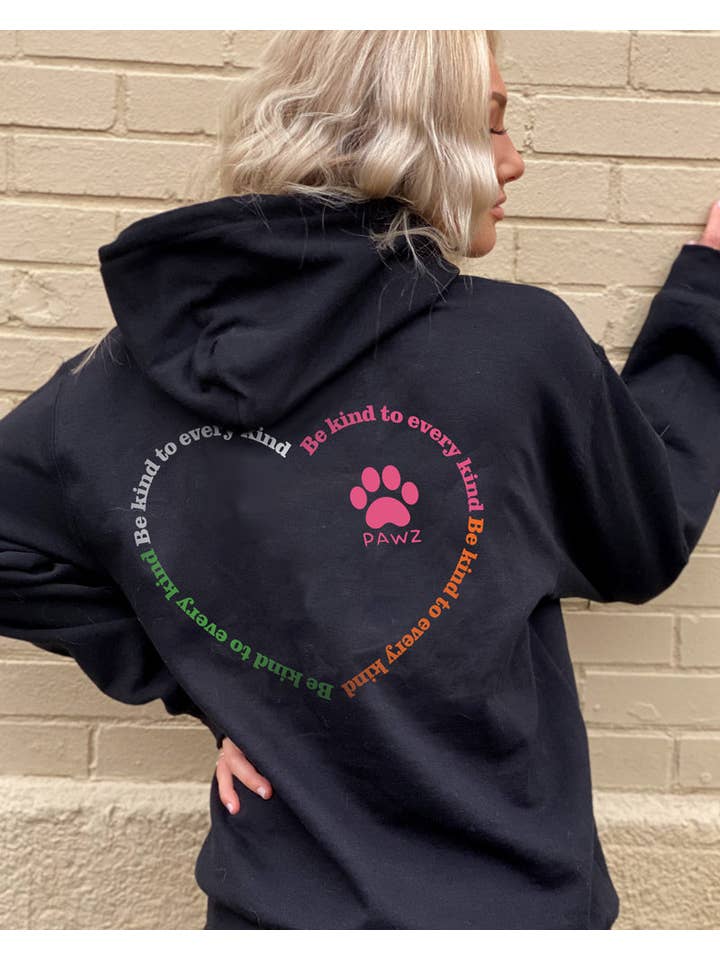PAWZ - Wholesale Hoodie - Women's - Be Kind to Every Kind Open Heart Hoodie1