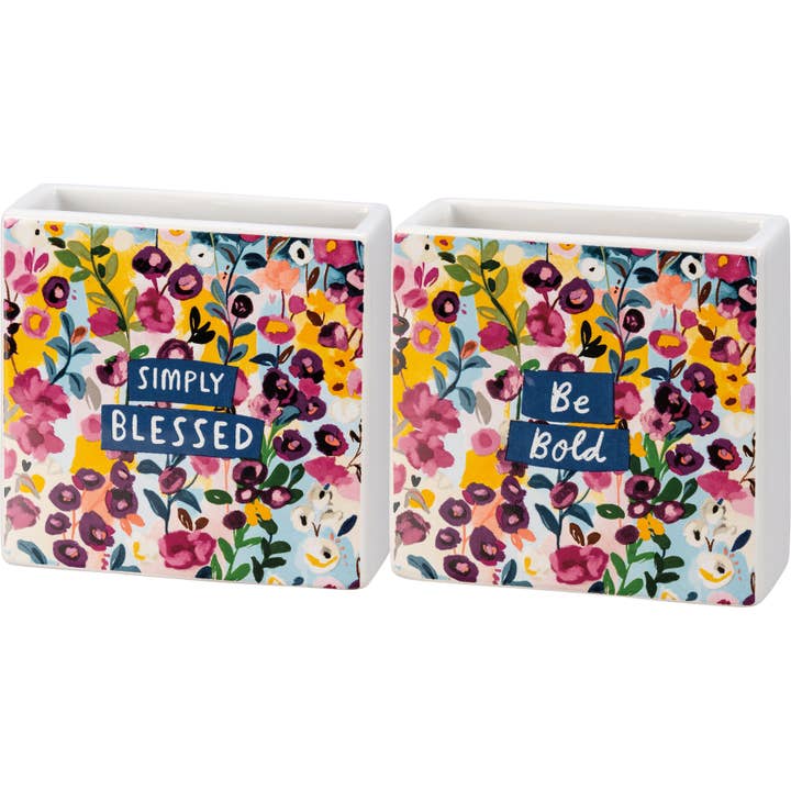 Primitives by Kathy - Wholesale Vase - Simply Blessed Square Vase