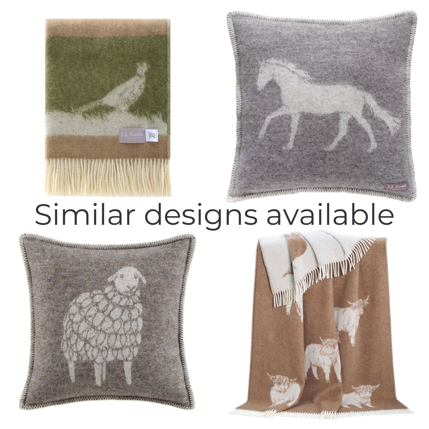 JJ Textile - Wholesale Throw Pillow Cover - Horse Brown Wool Cushion11