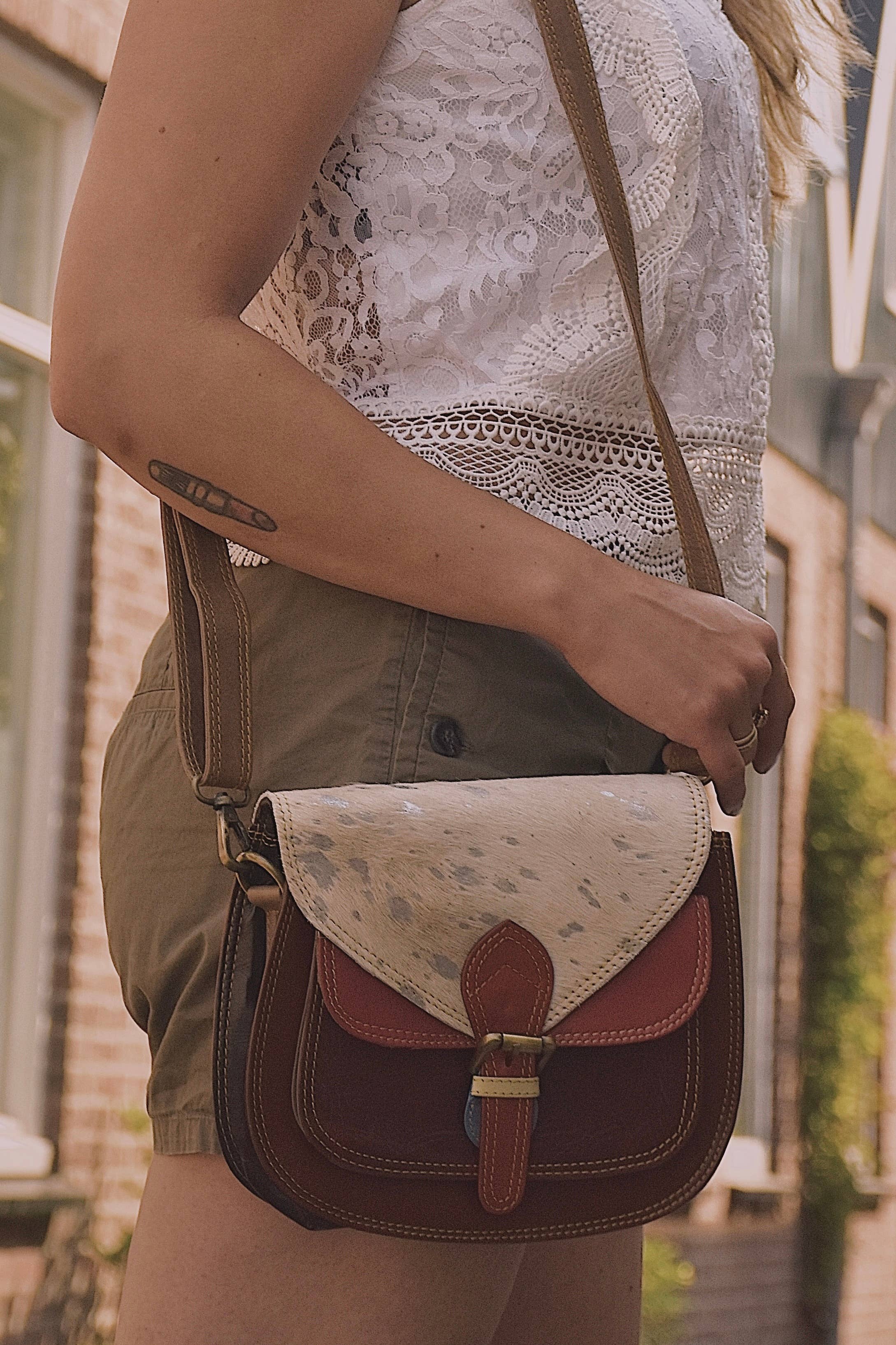 LIESZ - Vente Sac à bandoulière – femme - Sac en cuir avec imprimé animalier Mila5