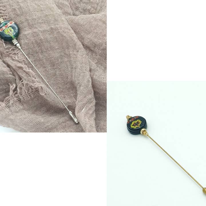 perleperle - Wholesale Brooch - Hat pin - Scarf pin with Bohemian glass beads round2