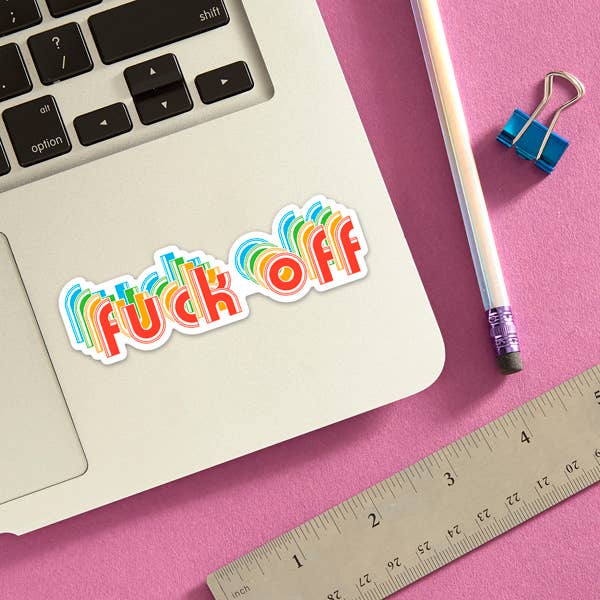 THE FOUND - Wholesale Sticker - Fuck Off (Rainbow) Die Cut Sticker