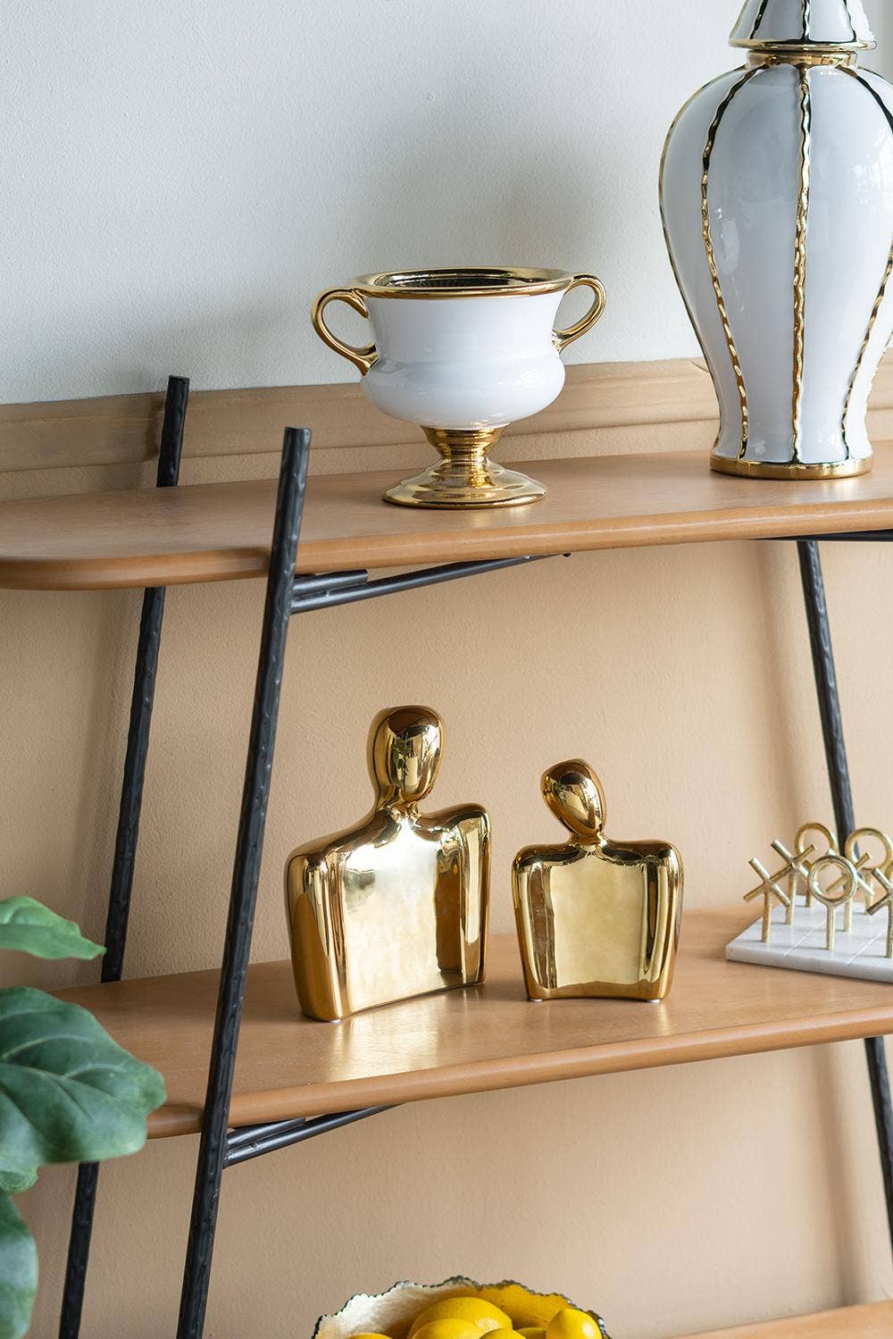 A&B Home Group Inc. - Wholesale Vase - 10x7x7" White Ceramic Flower Vase with Gold Electroplating3