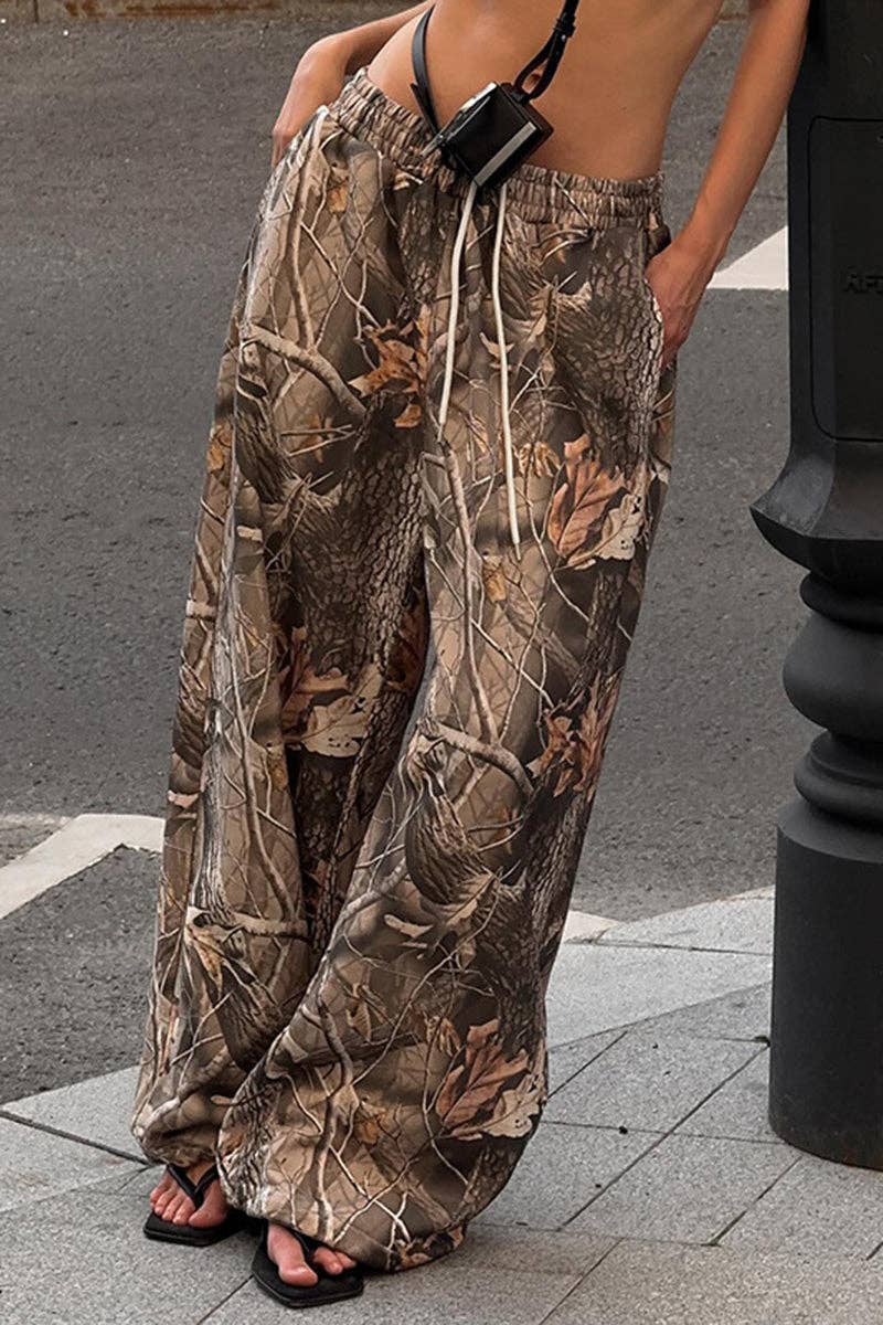 BROWN Camouflage Casual Lounge Pants for wholesale on Faire1