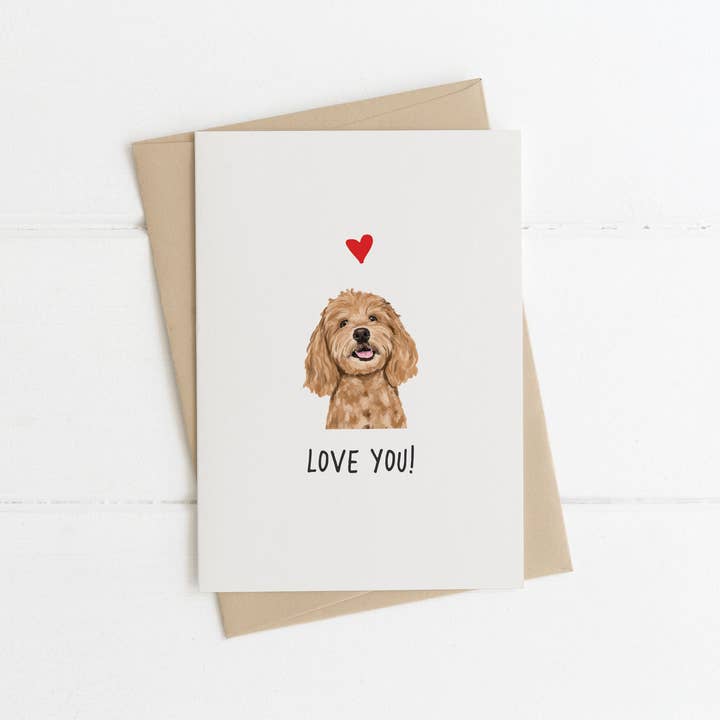 Richarts Designs – wholesale Everyday greeting card – A6 Dog card, mini dog cards, love you, from the dog7