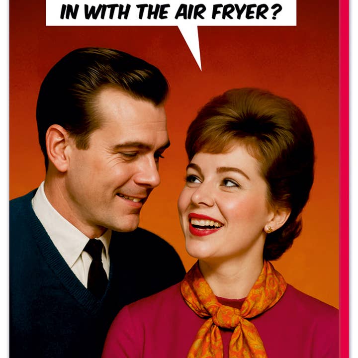Romantic night in with the air fryer Greeting Card for wholesale by Dean Morris Cards