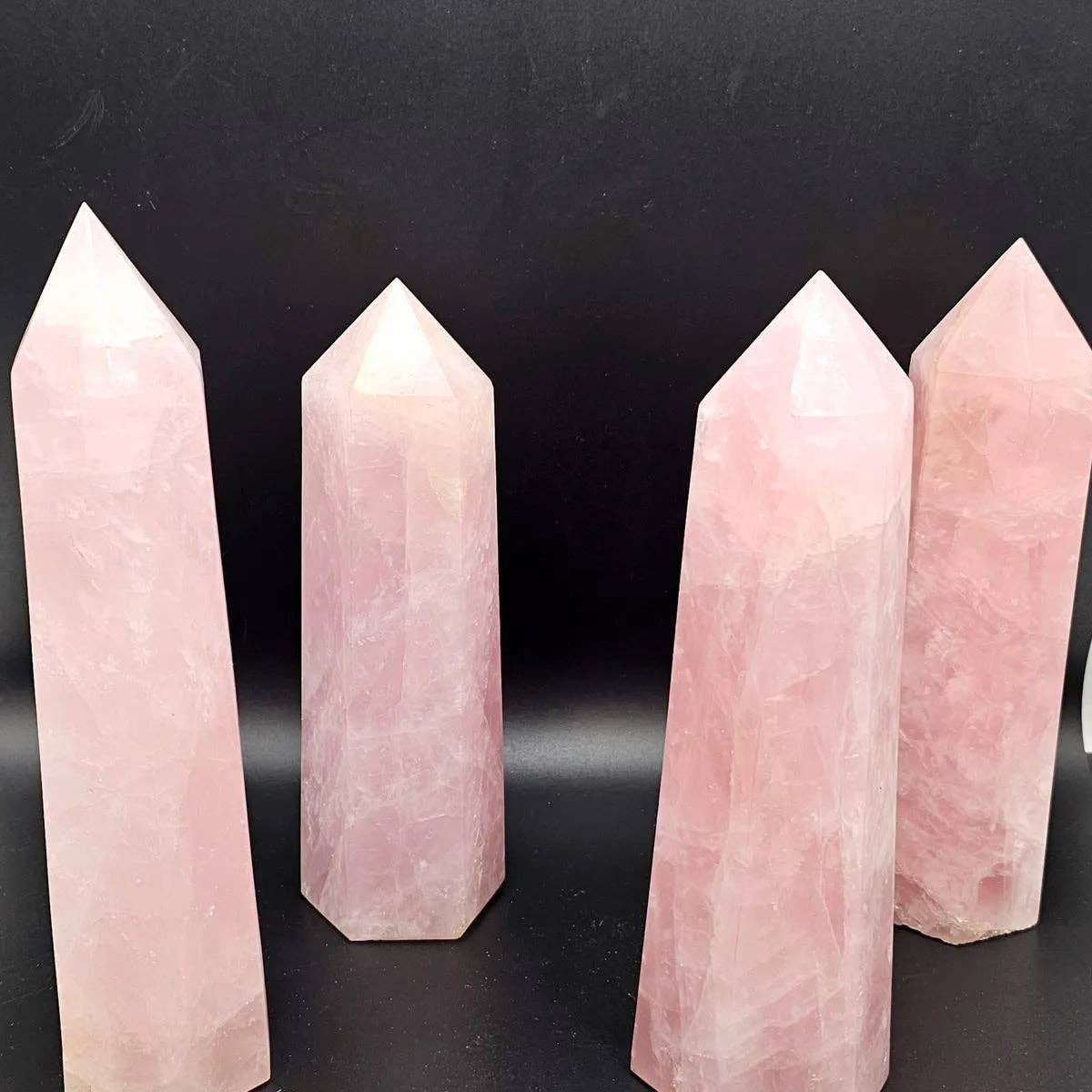 Distinction Crystals - Wholesale Spiritual Stone/Crystal - Large Rose Quartz Crystal Prisms - Towers 1KG - 1.15 KG1