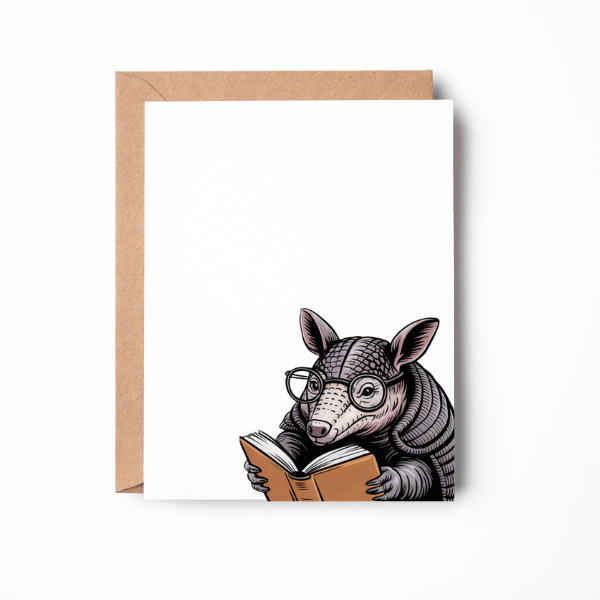 The Librarian’s Candle Co – wholesale Everyday greeting card – Armadillo Greeting Card0