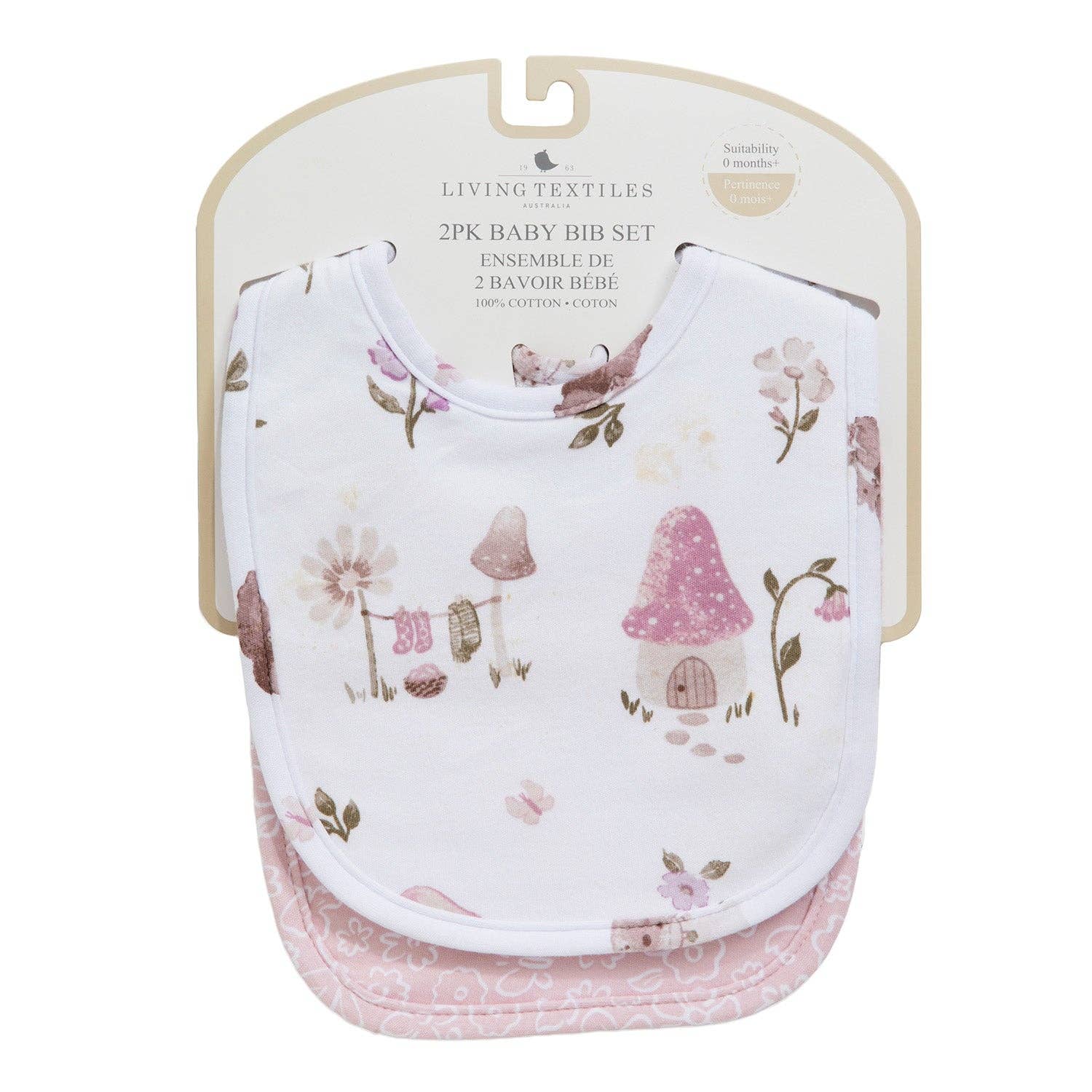 Living Textiles - Wholesale Bib - Baby - 2PK Bib - Mushroom House0