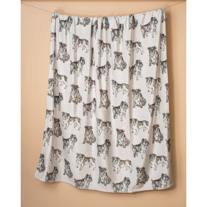 The Royal Standard - Wholesale Throw blanket - Forever Bulldog Throw White/Multi 50x602