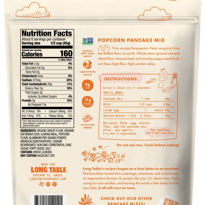 Long Table - Vente Préparation pour pancakes - Mélange à crêpes Popcorn6