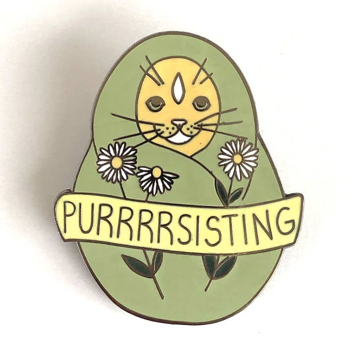 Purrrrsisting - Pin de esmalte duro para venta al por mayor de Considerate Cat Design