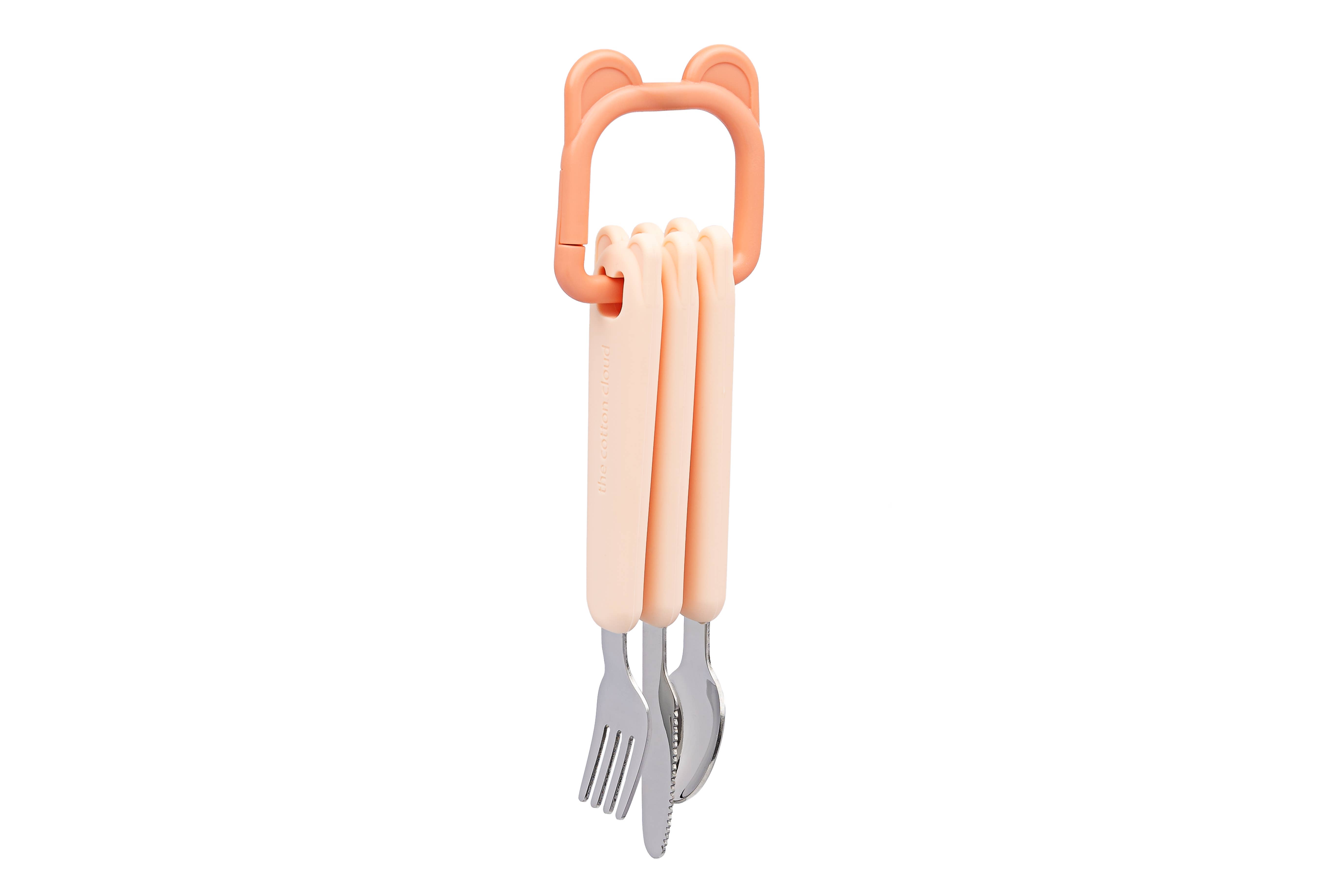 the cotton cloud - Wholesale Feeding Set - Baby - Kids Silicone and Steel Cutlery set with Loop1