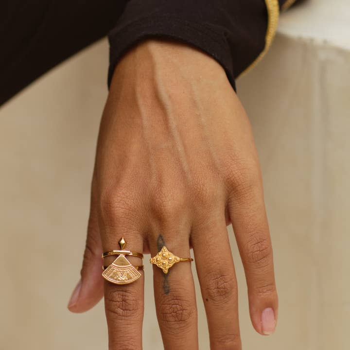 Nakila Collective – Anel de banda por atacado – Anel Senja - Vermeil 22k1