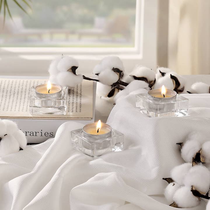 Slow Burn Flame - Wholesale Tea Light Candles - Elevate any occasion with this premium collection 200 Pack Unscented Tea Lights Candles 6.5 Hours Long Burning Smokeless Tealight Candles, Dripless with Aluminum Cups, Natural Palm Wax Votive Candles for Home, Weddings, Christmas, White6