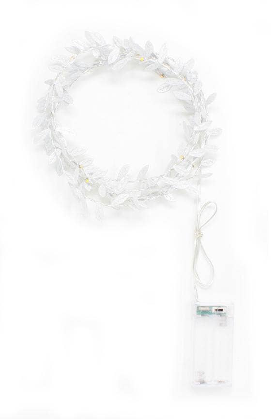 Silber Lichterkette mit 20 LEDs, Blattsilber, batteriebetrieben, warmweiß für den Großhandel auf Faire1