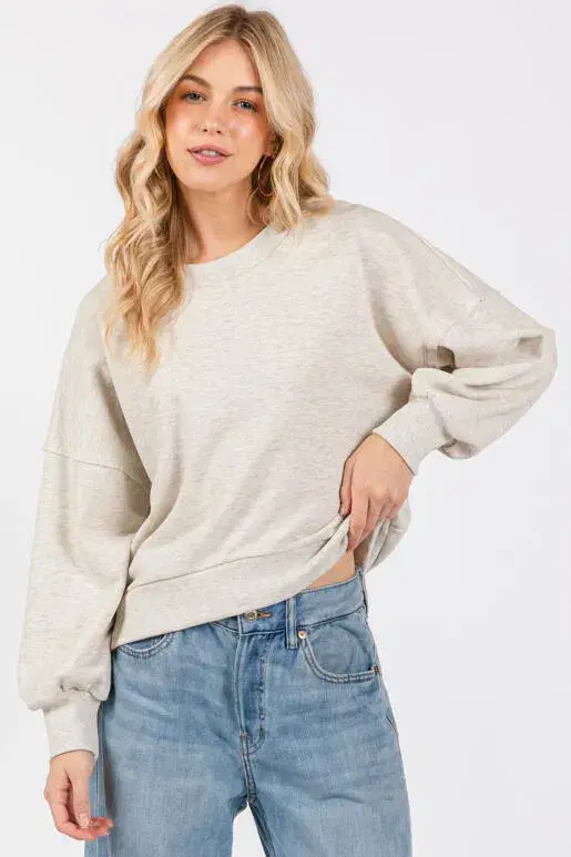 Final Touch - Wholesale Knit Top - Women's - Cotton Terry Raw Edge Top - NT30652A7