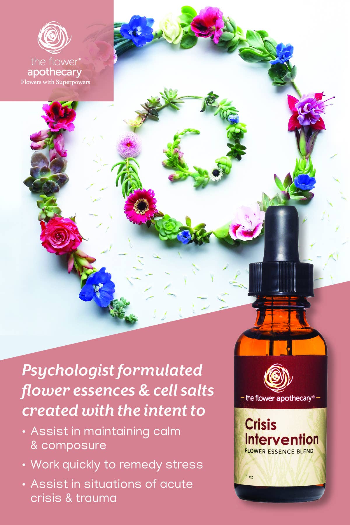 The Flower Apothecary - Wholesale Oral Supplement/Vitamin - Crisis Intervention Flower Essence & Cell Salt Blend2