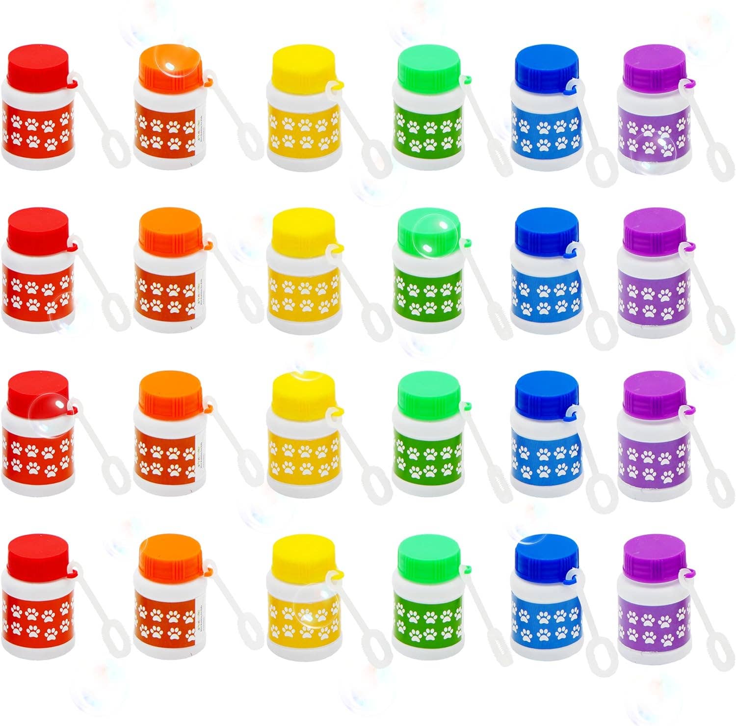 4E's Novelty - Wholesale Party Favor - Paw Print Bubble Bottles - 24 Pack, 1 oz, Paw Patrol Party Favors0