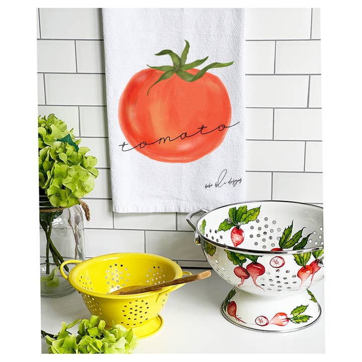 Bebe Blu Designs, LLC - Wholesale Tea Towel - Tomato Tea Towel, Cooks Gift, Gardeners Gift, Kitchen Staple2