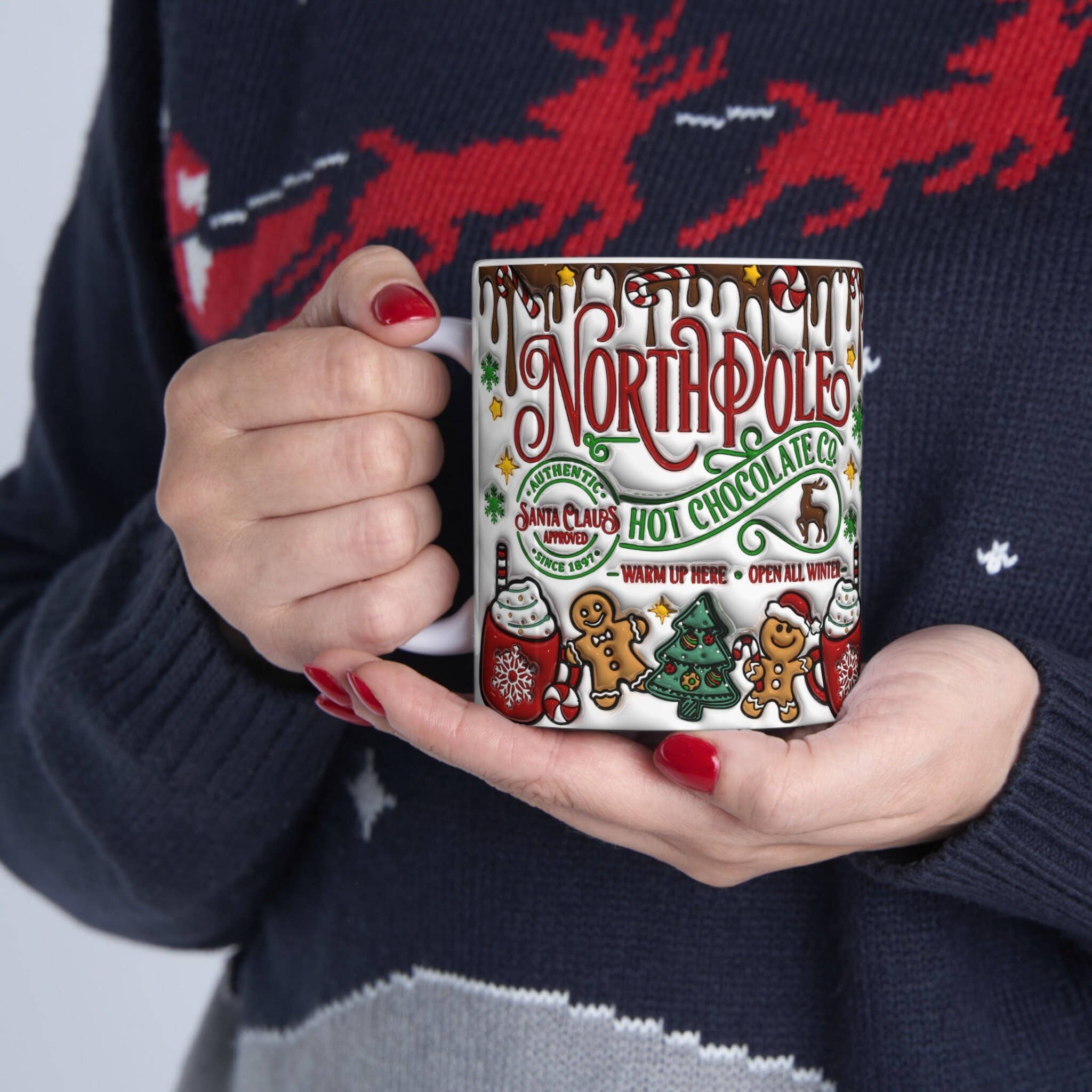NVC Ecommerce LLC – wholesale Coffee mug – Christmas North Pole Hot Cocoa Mug, Christmas Mug3