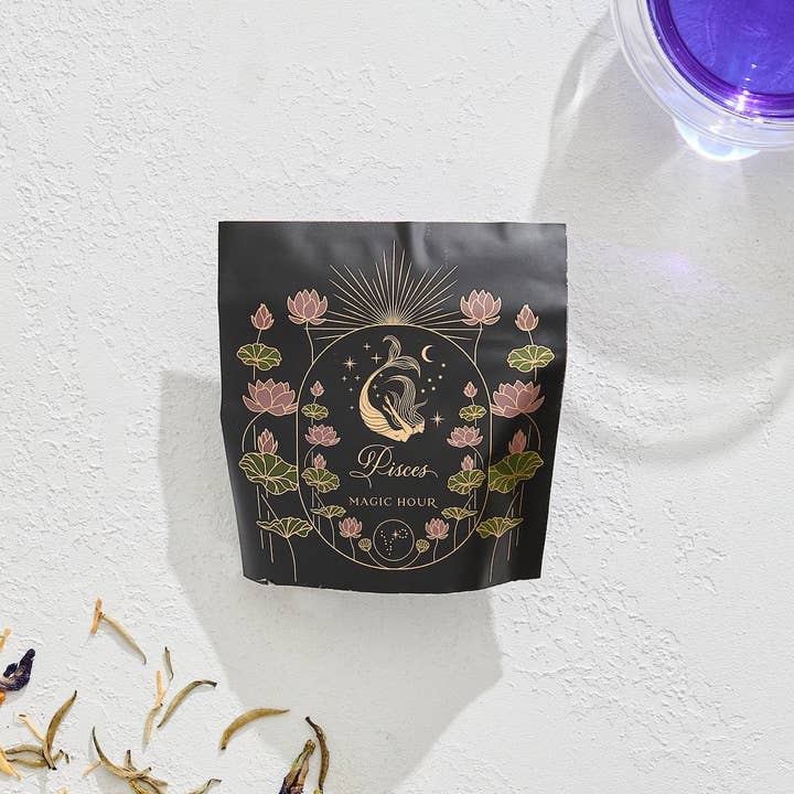 Magic Hour - Vente Thé en vrac - Poissons : myrtilles au magnolia et au jasmin et thé à la crème aux lions1