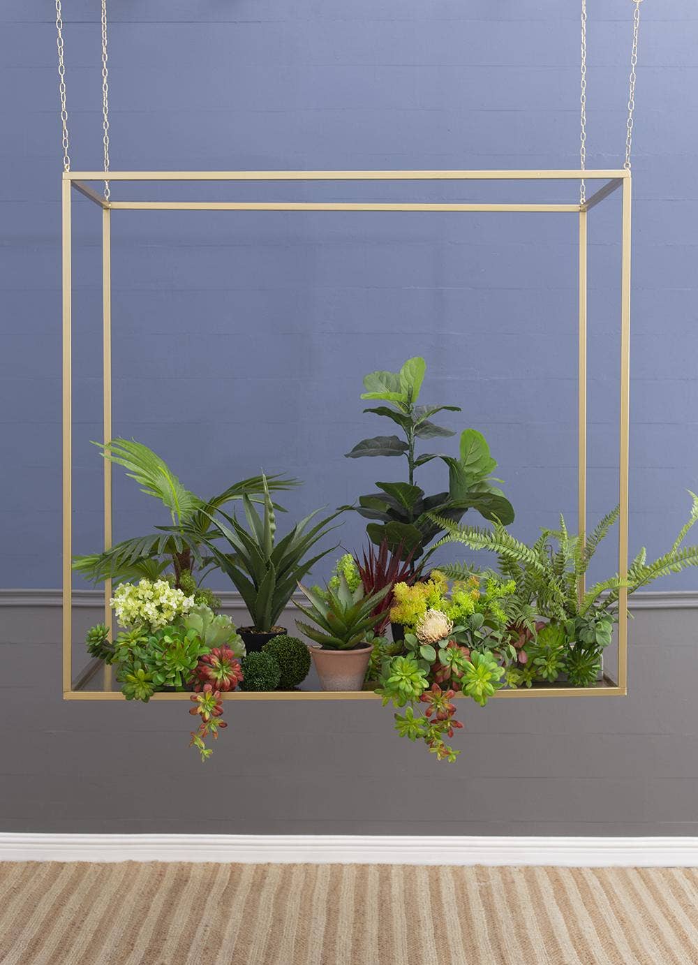 A&B Home Group Inc. – Großhandel Regal – 47x19,5x19,5" Goldener Eisenständer mit Ketten 1Stk/Karton5