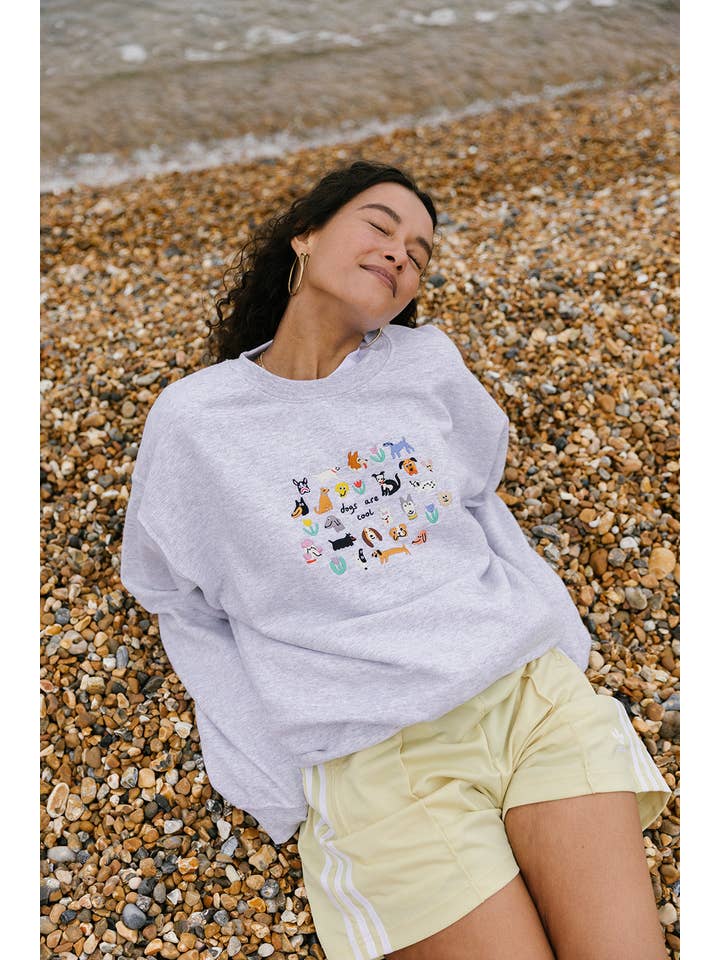 Limpet Store – wholesale Sweatshirt – Women's – Dogs Are Cool Embroidered Sweatshirt5