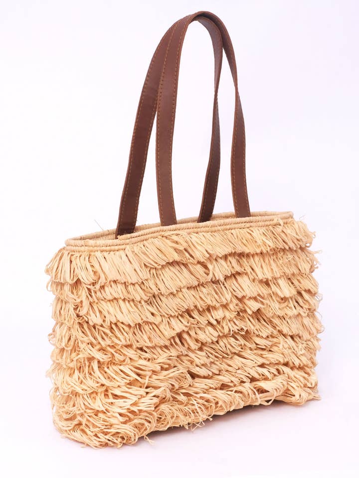 Raffia Beach Tote Bag everyday use crochet bag for wholesale by isli and tisli