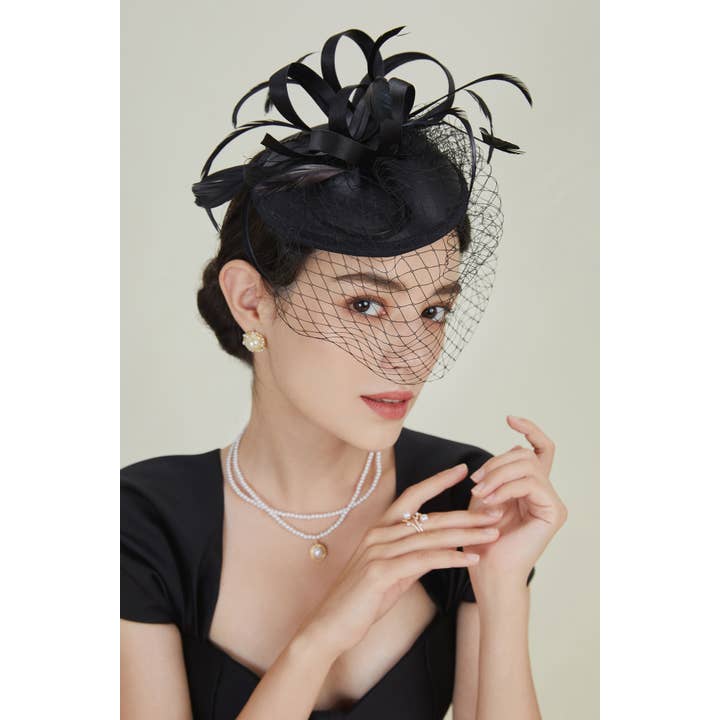 BABEYOND - Wholesale Fascinator Hat - Women's - Vintage Pillbox Veil Cocktail Fascinator1